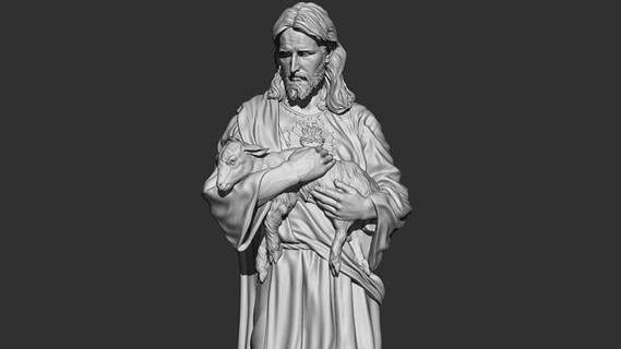 jesus sculpture 07 christian jewelry religion sculptures religious god catholic christ jewellery statue church holy relief pendant bible character art religiou 3d print model - Mito3D