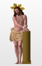 gesù legato to colonna cristo pasqua bibbia dio santo scultura religione cristianesimo religioso cristiano cattolico arte sculture 3d print model - Mito3D