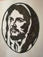 jesus wall art 2d religion christianity christ lord savior drawing 3d print model - Mito3D