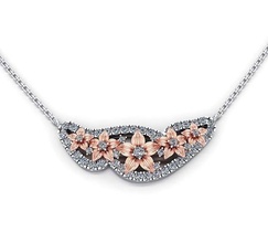 jeulia floral diamond necklace flower gem jewelry pendant fashion accessory necklaces 3d print model - Mito3D