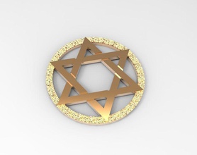 judeu david estrela jóias ouro anel brinco de prata diamante gem jóia printable o engajamento casamento 3dmodel protótipo brilhantes 3dprint davi hebraico pingentes 3d print model - Mito3D