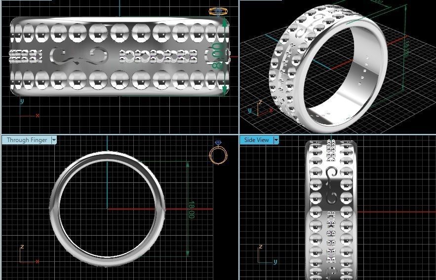 jewel jewelry ring matrix turk art silver rings 3D print model - Mito3D