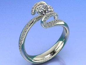 bijou bijoux solitaire bague mariage conception or gemme argent imprimable diamant brillant blanc anneaux 3d print model - Mito3D