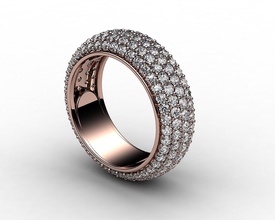 mücevher Beyaz Altın tam elmas 2 00 ct pav yüzük takı nişan taş düğün mücevherleri taşlar gem altın değerli zümrüt karakter insan giyim yüzüğü 3d print model - Mito3D