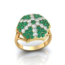 joya conjunto oro joyería anillo retro imprimible brillante decoración diamante plata libra esterlina anillos oeste olmo 14k 18k gam 3d print model - Mito3D