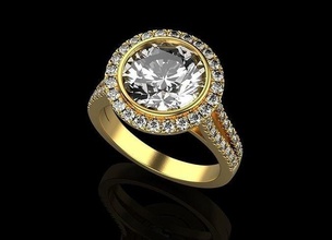 bijoux bague or argent imprimable diamant bijou gemme sterling mode engagement engagem brillant solitaire platine anneaux 3d print model - Mito3D