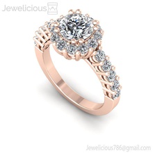 jewelicious 1045 ring rose gold engagement ring diamanten juwel schmuck silber diamant druckbar hochzeit mode sterling brillant schönheit cad karat ringe 3d print model - Mito3D