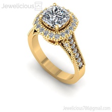jewelicious 1053 ring diamant heiligenschein engagement ring juwel schmuck luxus gold wertvoll platin leuchtenden mode sterling brillant druckbar schönheit silber cad karat ringe 3d print model - Mito3D