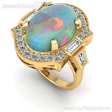 jewelicious 1082 ring opal diamant gold schmuck juwel luxus leuchtenden wertvoll brillant druckbar mode schönheit sterling silber platin engagement cad karat ringe 3d print model - Mito3D