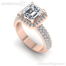 jewelicious 1111 ring esmeralda cortar noivado anel in rosa ouro jóia prata platina diamante imprimível moda esterlina dedo branco brilhante beleza cafajeste quilate gema joalheria argolas 3d print model - Mito3D