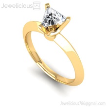 jewelicious 1114 ring fidanzamento squillare principessa tagliare diamante gioiello gemma nozze gioielleria stampabile argento oro moda sterlina bellezza cad carati anelli 3d print model - Mito3D