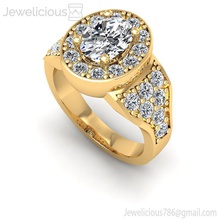 jewelicious 1128 ring diamant engagement bague or bijou bijoux gemme imprimable argent mode sterling blanc brillant beauté goujat carat anneaux 3d print model - Mito3D