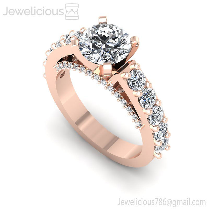 jewelicious-1138-ring jóia jóias brilhantes gem o engajamento de casamento diamante printable anel prata ouro noivado moda beleza cad quilate a sterling anéis 3D print model - Mito3D