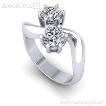 jewelicious-1152-ring jóia jóias ouro de prata anel printable diamante casamento o engajamento gem brilhantes noivado moda beleza da forma branco cad quilate a anéis 3d print model - Mito3D