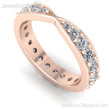 jewelicious-1169-ring diamond eternity band in rose gold jewel ring brilliant gem fashion beauty sterling engagement jewellery printable silver brillant cad carat jewelry rings 3d print model - Mito3D