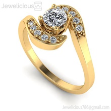 jewelicious 1171 ring diamant engagement bague or bijou bijoux argent imprimable mode gemme brillant beauté goujat carat anneaux 3d print model - Mito3D