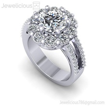 jewelicious-1210-ring jóia jóias brilhantes gem anel de diamante sterling o engajamento casamento printable prata moda beleza noivado cad quilate a ouro anéis 3d print model - Mito3D
