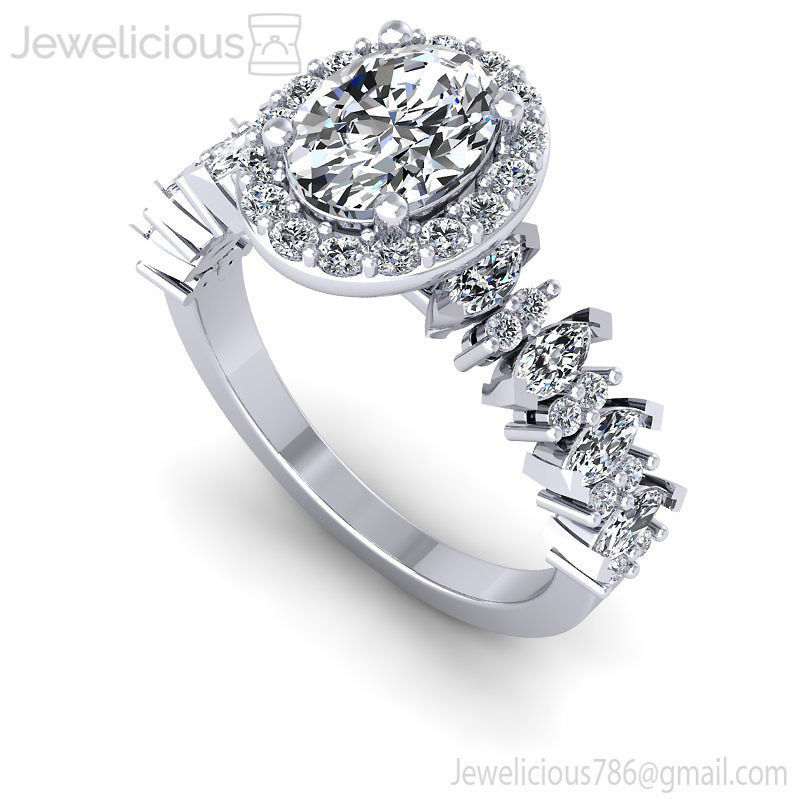 jewelicious-1227-ring gioiello oro argento anello stampabile diamante gioielli matrimonio di fidanzamento gemma d'oro moda la sterlina diamanti brillante e bellezza cad carati anelli 3D print model - Mito3D
