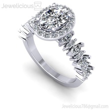 jewelicious-1227-ring mücevher altın Gümüş yüzük yazdırılabilir elmas düğün nişan gem moda sterling parlak güzellik yüzüğü cad karat takı 3d print model - Mito3D
