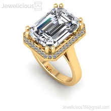 jewelicious-1235-ring emerald cut diamond engagement ring gold jewel jewelry brilliant gem sterling fashion beauty wedding jewellery printable silver cad carat rings 3d print model - Mito3D