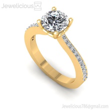 jewelicious-919-ring mücevher takı altın Gümüş yüzük yazdırılabilir elmas düğün nişan gem moda parlak güzellik cad karat 3d print model - Mito3D