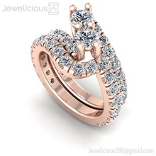 jewelicious 1338 ring rosa ouro noivado anel conjunto diamantes jóia prata imprimível diamante casamento jóias moda esterlina beleza cafajeste quilate joalheria argolas 3d print model - Mito3D