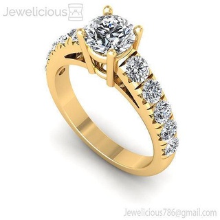 jewelicious 1339 ring Rose Gold Engagement Ring runden Diamanten Juwel Schmuck brillant Hochzeit Diamant druckbar Silber Mode Schönheit cad Karat Sterling Ringe 3d print model - Mito3D