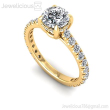 jewelicious-1414-ring jóia gem o engajamento de casamento brilhantes jóias diamante printable anel prata ouro sterling moda beleza noivado cad quilate a anéis 3d print model - Mito3D
