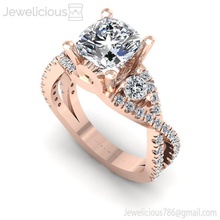 jewelicious-1440-ring rose gold engagement ring diamonds jewel gem wedding jewellery diamond printable silver fashion sterling beauty brilliant cad carat rings jewelry 3d print model - Mito3D