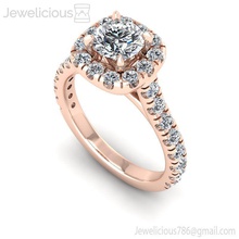 jewelicious 1450 ring rosa ouro diamante aréola noivado anel jóia joalheria imprimível prata platina esterlina brilhante moda beleza cafajeste quilate gema argolas 3d print model - Mito3D