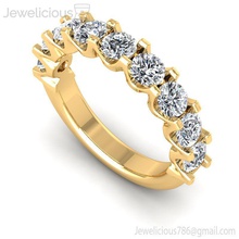 jewelicious-1476-ring mücevher gem nişan düğün elmas yazdırılabilir yüzük Gümüş altın moda güzellik parlak cad karat takı 3d print model - Mito3D