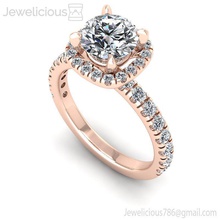 jewelicious-1488-ring jóia jóias ouro de prata anel sterling branco diamante gem o engajamento casamento printable moda beleza cad quilate a brillant noivado anéis 3d print model - Mito3D