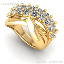 jewelicious 1491 ring rosa oro anillo filas of diamantes joyería joya precioso lujo brillante platino moda diamante plata libra esterlina imprimible compromiso belleza canalla quilate anillos 3d print model - Mito3D