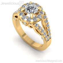 jewelicious-1532-ring gold engagement ring diamonds jewel jewelry silver diamond printable jewellery fashion sterling brilliant gem wedding beauty cad carat rings 3d print model - Mito3D