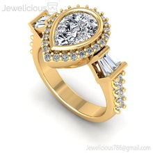 jewelicious 1538 ring birne geformt diamant engagement ring rose gold juwel schmuck silber druckbar hochzeit brillant mode sterling schönheit cad karat ringe 3d print model - Mito3D