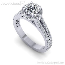 jewelicious 1560 ring alone diamante fidanzamento squillare in rosa oro gioiello gioielleria argento stampabile nozze brillante moda bellezza platino gemma cad carati anelli 3d print model - Mito3D