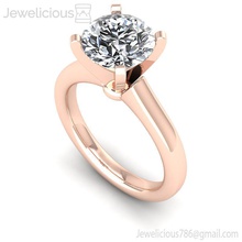 jewelicious-1608-ring rose gold solitaire engagement ring jewel jewelry silver diamond printable jewellery wedding gem sterling fashion brilliant beauty cad carat rings 3d print model - Mito3D