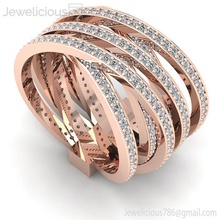 jewelicious 1612 ring rosa oro diamante squillare righe of diamanti gioiello gioielleria argento stampabile nozze fidanzamento brillante moda sterlina bellezza cad carati anelli 3d print model - Mito3D