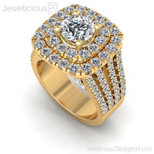 jewelicious-1619-ring jóia jóias ouro de prata anel diamante printable casamento o engajamento gem sterling da forma brilhantes noivado moda beleza cad quilate anéis 3d print model - Mito3D
