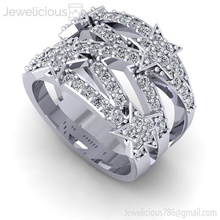 jewelicious 1625 ring rosa oro anillo diamantes joya joyería plata diamante imprimible boda moda libra esterlina brillante belleza canalla quilate anillos 3d print model - Mito3D