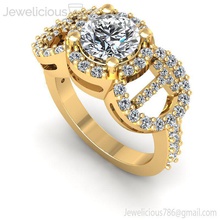 jewelicious-1653-ring Juwel Schmuck gold Silber ring diamond bedruckbar ist Hochzeit engagement gold-ring Mode-ring sterling weiß Diamant-ring genial Mode-Schönheit cad Karat Ringe 3d print model - Mito3D