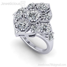 jewelicious-1666-ring bijoux gem précieux or de luxe le platine carat imprimable d'argent anneau mode la livre sterling bague en diamant shining beauté brillant cad les anneaux 3d print model - Mito3D