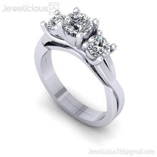 jewelicious-1869-ring mücevher gem nişan düğün elmas yazdırılabilir yüzük Gümüş altın moda güzellik parlak cad karat takı 3d print model - Mito3D
