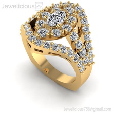 jewelicious-1871-ring mücevher gem nişan düğün elmas yazdırılabilir yüzük Gümüş altın moda güzellik parlak cad karat takı 3d print model - Mito3D