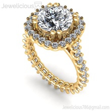 jewelicious-1875-ring gold engagement ring diamonds jewel gem wedding jewellery diamond printable silver fashion beauty brilliant cad carat jewelry rings 3d print model - Mito3D