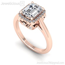 jewelicious 1881 ring smaragd schnitt engagement ring rose gold juwel platin schmuck diamant mode sterling brillant druckbar silber schönheit cad karat ringe 3d print model - Mito3D