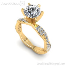 jewelicious-1898-ring jóia o engajamento printable gem brilhantes anel de diamante sterling moda beleza ouro noivado cad quilate a da forma brillant branco jóias anéis 3d print model - Mito3D