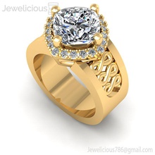 jewelicious-1899-ring mücevher gem nişan düğün elmas yazdırılabilir yüzük Gümüş altın moda güzellik parlak cad karat takı 3d print model - Mito3D