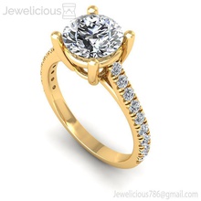 jewelicious-1910-ring jóia gem o engajamento de casamento jóias diamante printable anel prata ouro da forma moda beleza brilhantes cad quilate a anéis 3d print model - Mito3D
