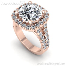 jewelicious 1912 ring rosa oro compromiso anillo amortiguar cortar diamante joya boda joyería imprimible plata moda belleza brillante canalla quilate anillos 3d print model - Mito3D